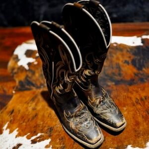 Ariat Womem'sļ Western Boots - Dark Brown and Tan